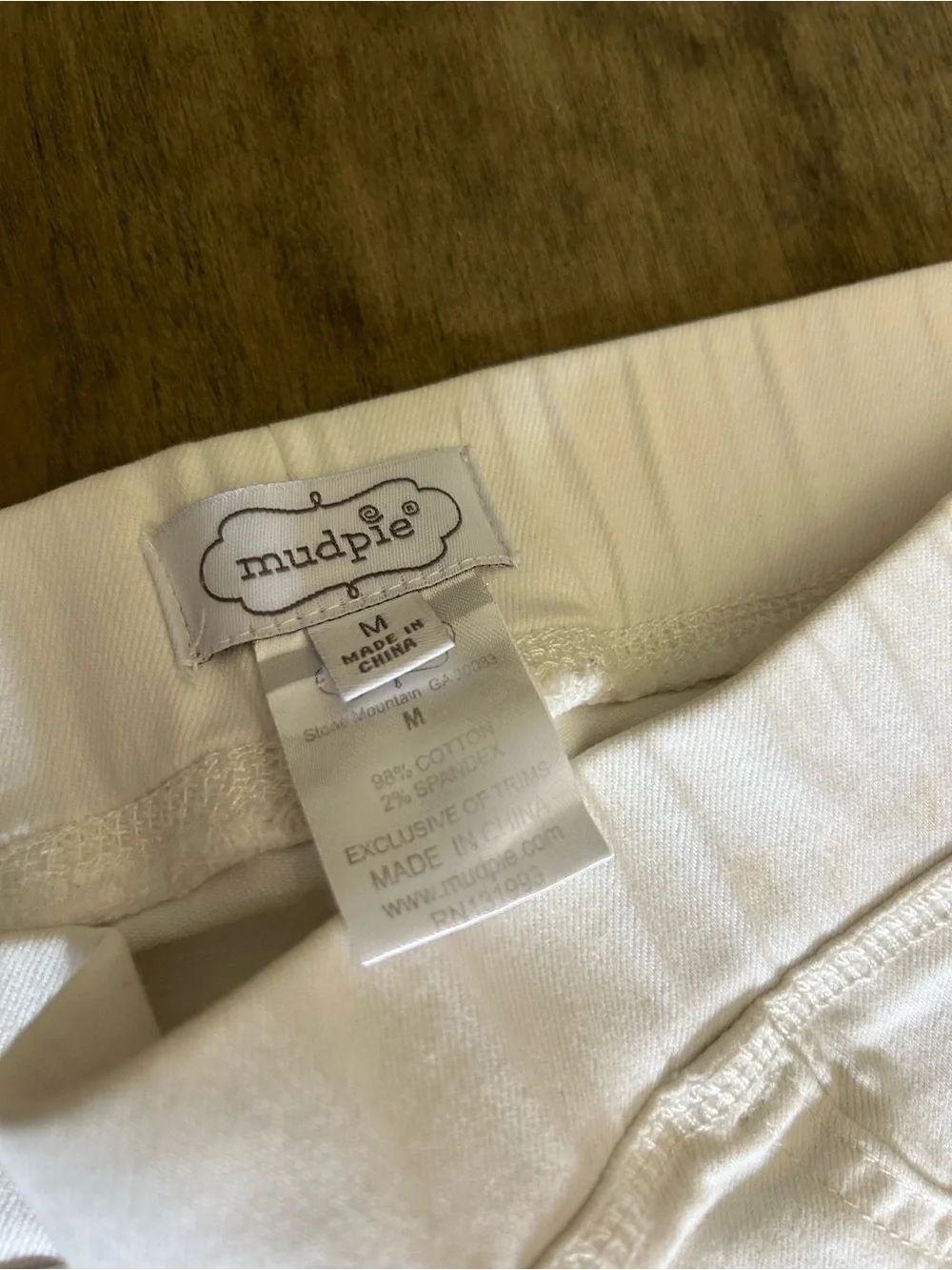 Mud Pie Girls Cream White Skinny Jeans with Frayed Hem